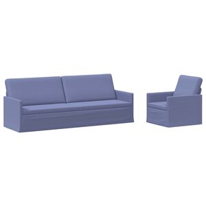 vidaXL Sofa-Set 2 pcs Jeans blau Stoff