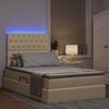 vidaXL Bett mit Stauraum und LED mit LED Creme 120 x 200 cm Polyester