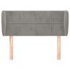 vidaXL Kopfteil mit Ohren Hellgrau 93x23x78/88 cm Samt