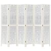 vidaXL 6-tlg. Raumteiler Weiß Massivholz Paulownia