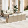 vidaXL Gartensofa-set mit Speicher 8 pcs Beige und Creme Poly-Rattan