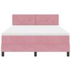 vidaXL LED Boxspringbett mit Matratze mit LED Rosa 160 x 200 cm Samt