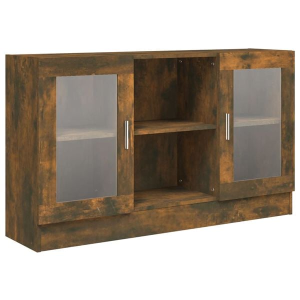 vidaXL Vitrinenschrank R&auml;uchereiche 120x30,5x70 cm Holzwerkstoff