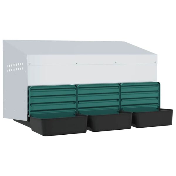 vidaXL H&uuml;hner-Nistkasten 3 F&auml;cher Wandmontage Verzinkter Stahl