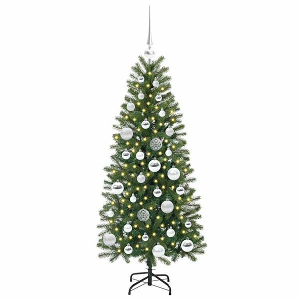 vidaXL K&uuml;nstlicher Weihnachtsbaum mit 150 LEDs Gr&uuml;n 120 cm PE und PVC