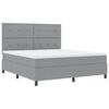 vidaXL Boxspringbett mit Matratze Hellgrau 180 x 200 cm Stoff