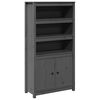 vidaXL Highboard Grau 80x35x154 cm Massivholz Kiefer