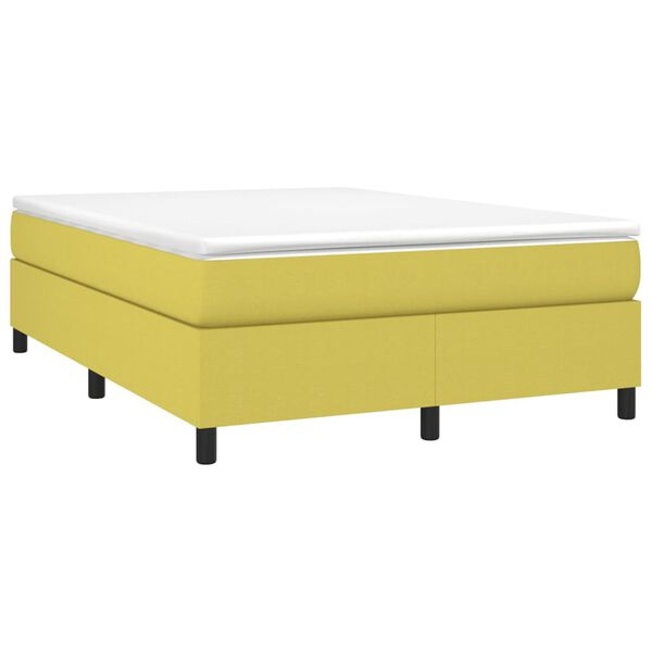 vidaXL Boxspringbett mit Matratze Gr&uuml;n 140x190 cm Stoff