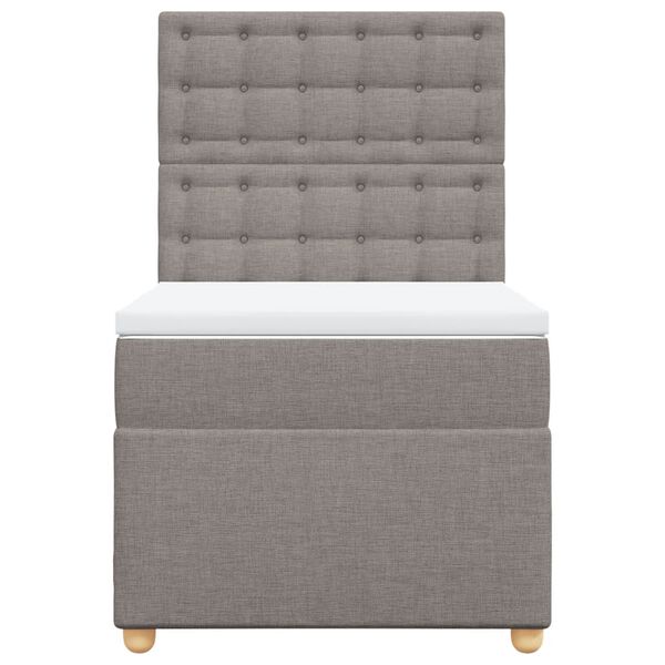 vidaXL Boxspringbett mit Matratze Taupe 80x200 cm Stoff