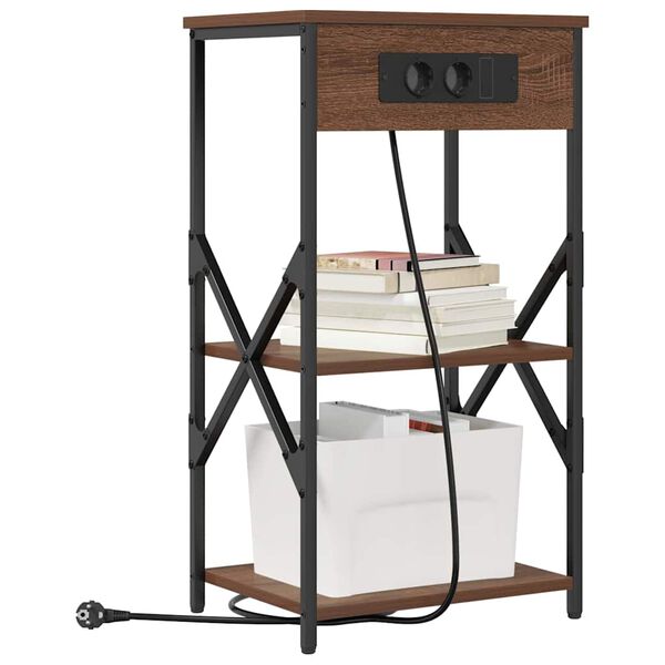 vidaXL Nachttisch Braun Eichen-Optik 41 x 31 x 76 cm Holzwerkstoff