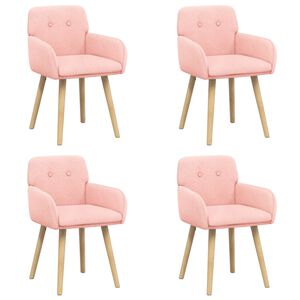 vidaXL Esszimmerst&uuml;hle 4 stk. Boucl&eacute; Rosa 59 x 57 x 85 cm