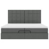 vidaXL Ottoman-Bett mit Matratzen Dunkelgrau 200x200 cm Stoff