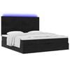 vidaXL Ottoman-Bett mit Matratzen & LEDs Schwarz 200x200 cm Samt