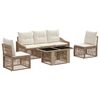vidaXL Gartensofa-set 6 stk. Beige und Cremewei&szlig; Poly-Rattan