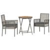 vidaXL Garten Bistro Set 3 Stk. Grau Poly-Rattan