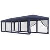 vidaXL Partyzelt mit 10 Mesh-Seitenw&auml;nden Blau 3x12 m HDPE