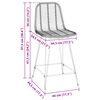 vidaXL Barstuhl 2 pcs Natur 44,5 x 54,5 x 97,5 cm Rattan und Eisen