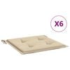 vidaXL Gartenstuhl-Kissen 6 Stk. Beige 50x50x4 cm Oxford-Gewebe