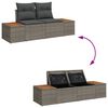 vidaXL Garten-Sofa-Set mit Speicher 9 pcs Grau Poly Rattan