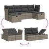 vidaXL 6-tlg. Garten-Sofagarnitur mit Kissen Grau Poly Rattan