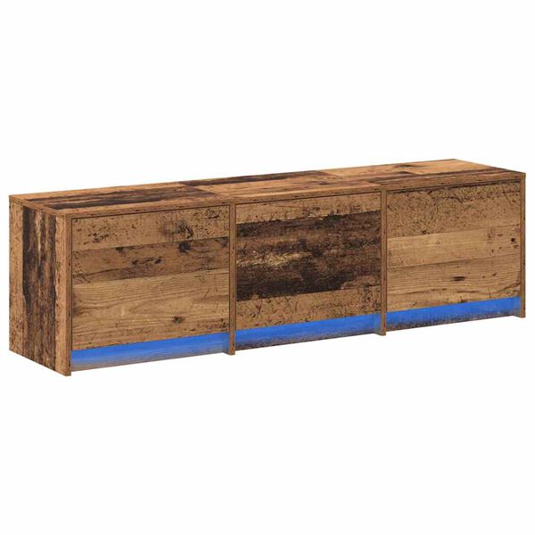 vidaXL TV Schrank mit LEDs Altholz 140 x 34 x 40 cm Holzwerkstoff