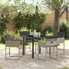 vidaXL Garten Essgruppe mit Kissen 5 pcs Hellgrau Poly-Rattan