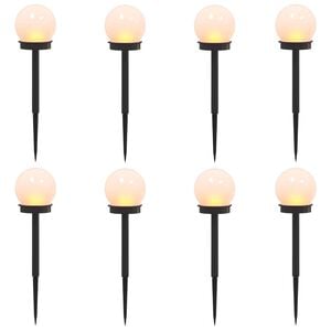 vidaXL Au&szlig;en Solarlichter mit Erdnagel 8 stk. Warmes Wei&szlig; 38,5 cm ABS
