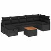 vidaXL Gartensofa-set mit Kissen 8 pcs Schwarz Poly-Rattan