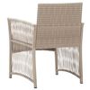 vidaXL Gartensessel mit Sitzkissen 2 Stk. Beige Poly Rattan