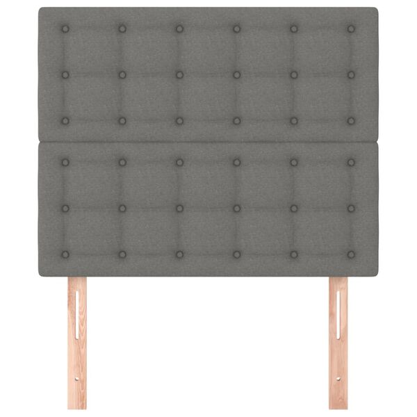 vidaXL Kopfteil Dunkelgrau 80 x 5 x 118/128 cm Stoff