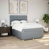 vidaXL Boxspringbett mit Matratze Hellgrau 160x200 cm Stoff