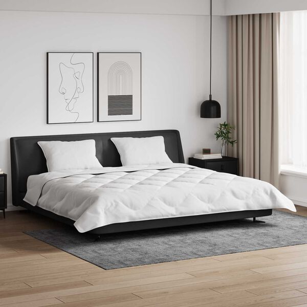 vidaXL Decke mit Kissen 3 pcs Wei&szlig; Mikrofaser und Daunenfedern