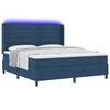 vidaXL LED Boxspringbett mit Matratze Blau 180 x 200 cm Stoff