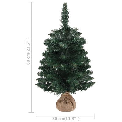 vidaXL Künstlicher Weihnachtsbaum mit Beleuchtung & Ständer Grün 60 cm