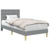 vidaXL Bettrahmen mit Kopfteil Hellgrau 100 x 200 cm Stoff