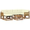 vidaXL Outdoor-Sofagarnitur 7 stk. Natur und Creme