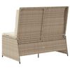 vidaXL Gartenbank Verstellbar mit Kissen Beige Poly Rattan