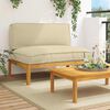 vidaXL Sofa Set mit Kissen Beige 120 x 92 x 69 cm Massivholz Akazie