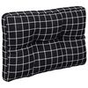 vidaXL Palettenkissen Schwarz Karomuster 50x40x12 cm Stoff