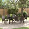 vidaXL Garten Essgruppe 7 pcs Braun Pulverbeschichteter Stahl