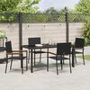 vidaXL Garten Essgruppe mit Kissen 5 pcs Schwarz Poly-Rattan