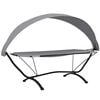vidaXL Outdoor-Loungebett mit Dach Grau Stahl und Oxford-Stoff