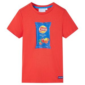 vidaXL Kinder-Kurzarmshirt Rot 140