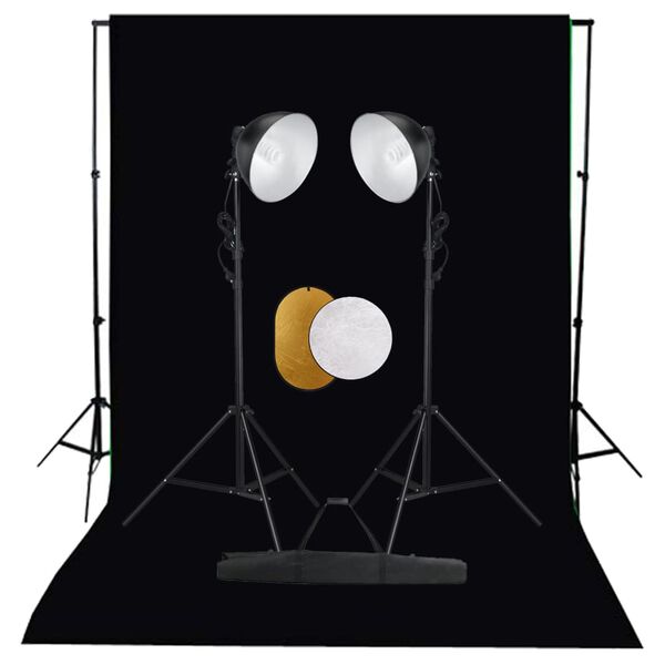 vidaXL Fotostudio-Set mit Leuchten, Hintergrund und Reflektor