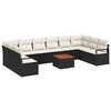 vidaXL Gartensofa-set mit Kissen 11 pcs Schwarz Poly-Rattan