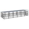vidaXL Outdoor-Hundezwinger mit Dach Stahl 11,26 m&sup2;