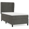 vidaXL Boxspringbett mit Matratze Dunkelgrau 90x190 cm Samt