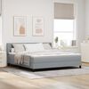 vidaXL Boxspringbett mit Matratze Hellgrau 200 x 180 cm Stoff