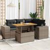 vidaXL 5-tlg. Garten-Sofagarnitur mit Kissen Grau Poly Rattan