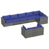 vidaXL 8-tlg. Garten-Lounge-Set mit Kissen Grau Poly Rattan
